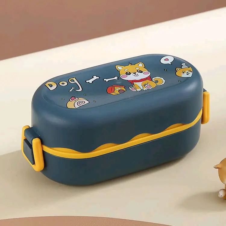 LUNSBOX BENTO LAPISAN GANDA DENGAN 2SUSUN FRE SENDOK Biru 6