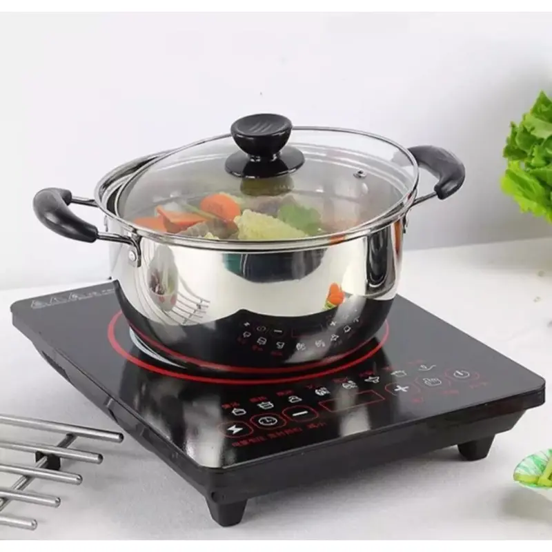 TEXANIA Panci Kuah / Sup Stainless Steel 20 dan 22 cm Dengan Tutup Kaca dan Kuping Anti Panas 2