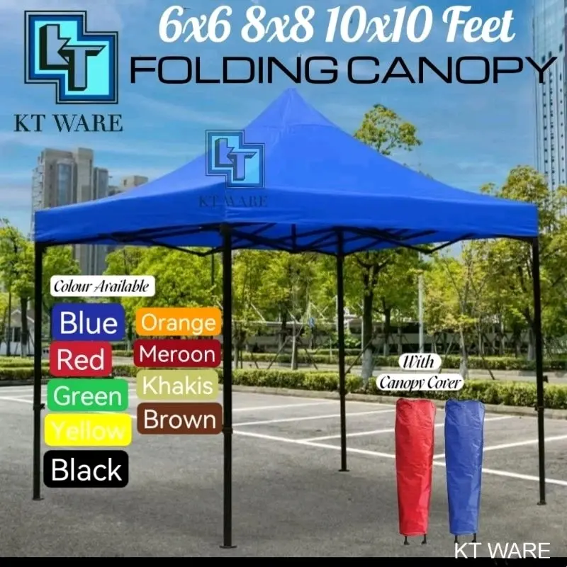KT WARE 6x6 8x8 10x10 Ft 3x3m folding canopy / folding tent / kanopi bazar / khemah ( full set) payung niaga canopy lipat kanopi