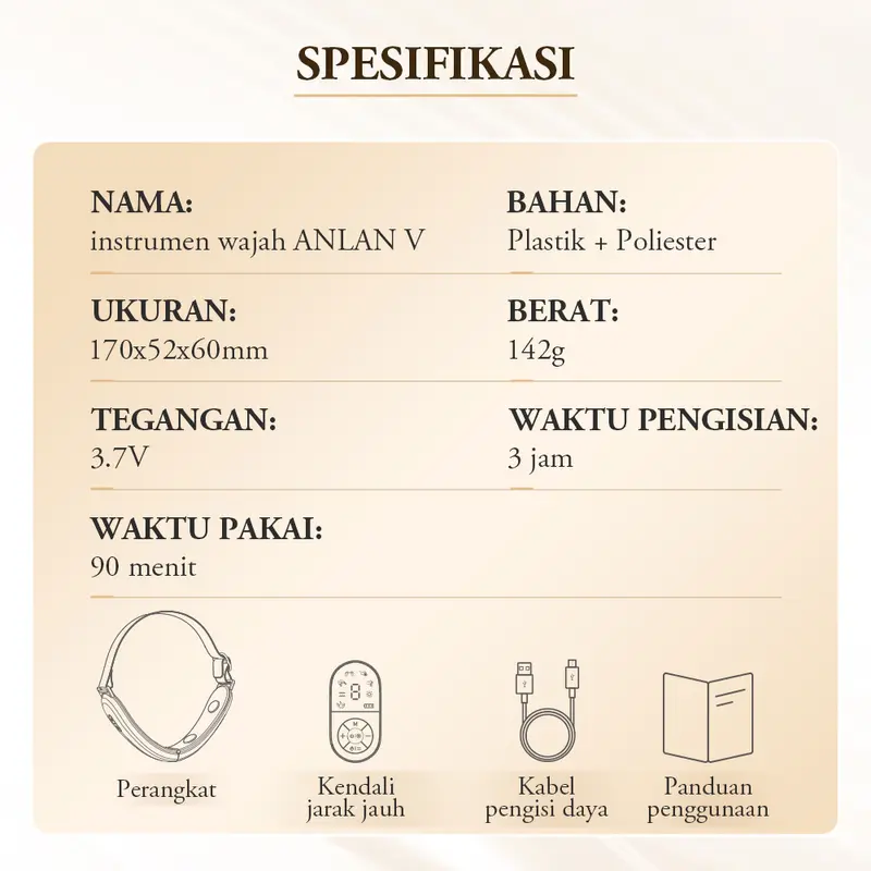 ANLAN Alat Pijat Terapi Pelangsing Wajah Bentuk V Ems Alat Kecantikan Dagu Alat Pijat untuk Mengencangkan Wajah 8