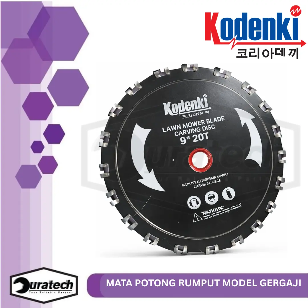 Kodenki Lawn Mower Blade Carving Disc 9" 20T Mata Pisau Potong Rumput Model Gergaji TCT Carbide Diameter 230mm Aksesoris Mesin Potong Rumput Brush Cutter Trimmer untuk Rumput Tebal Semak dan Kayu KD-BCD209