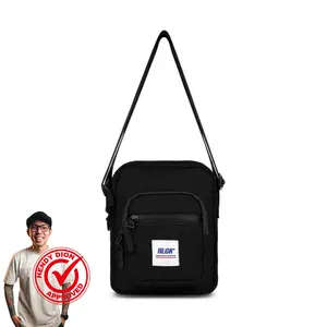 HOOLIGANS Sling Bag Basten 22.1 - Black Selempang Pria Hitam Slingbag