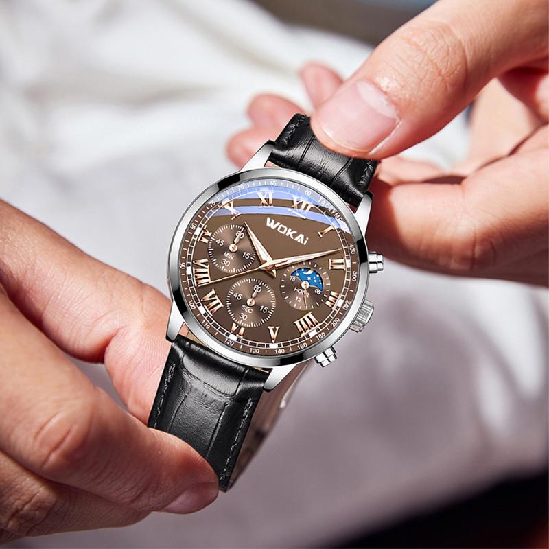 Product Introduction of New Trendy Casual 3 Sub-Dial Men's Quartz Watch - Black 15