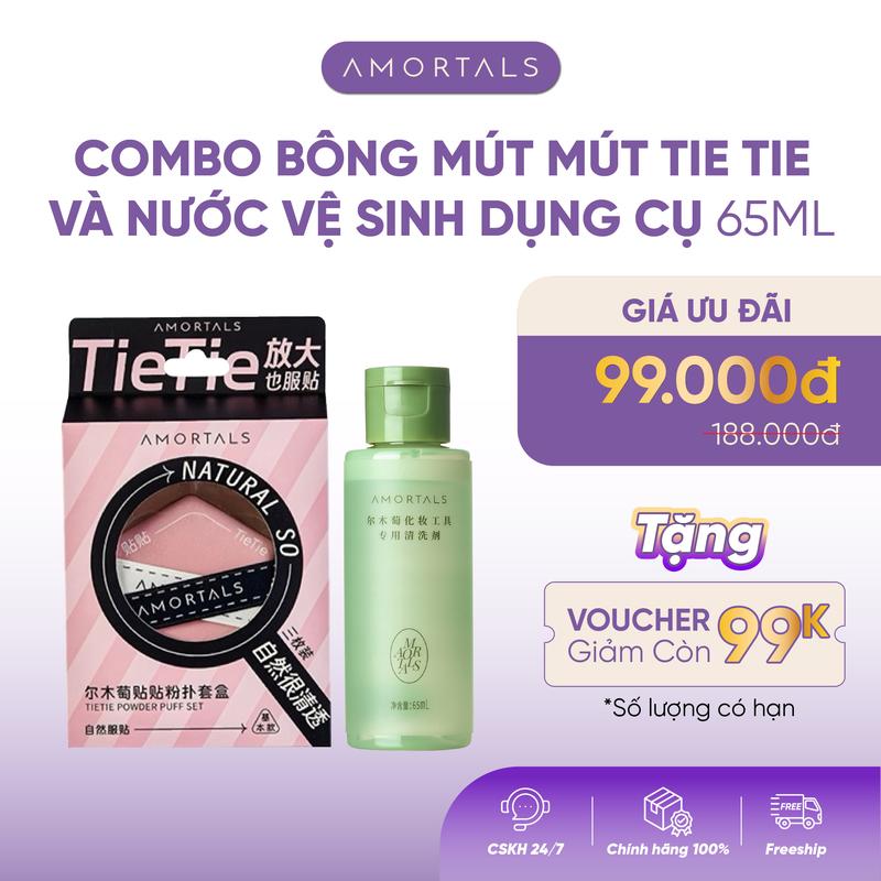 《AMORTALS》COMBO Bông Mút Hai Mặt Tie Tie Amortals, Set 3 Mút Trang Điểm Tán Kem Nền, Tạo Lớp Nền Mỏng Nhẹ, Thiết Kế Vát Chéo, Che Khuyết Điểm Tốt, Không Hút Phấn, Mút Mềm Mịn Tán Đều Không Để Lại Vệt, Dùng Khô/ Ướt, Phù Hợp Học Sinh, Người Mới Tập Makeup