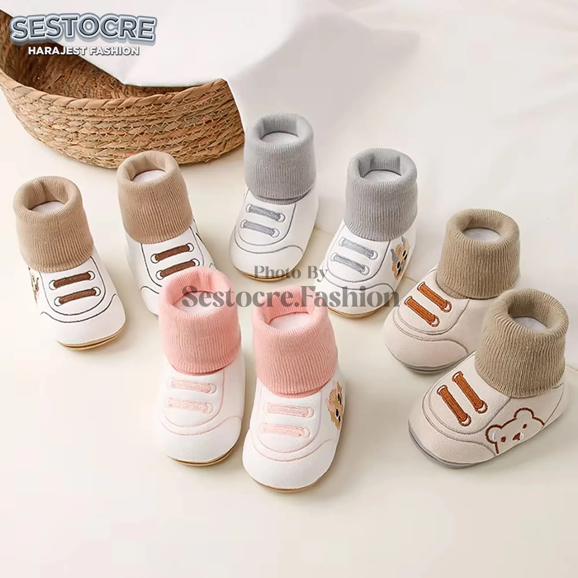 Sepatu Bayi Perempuan Laki-Laki Kaos Kaki Bayi Lucu Termurah Usia 0 - 12 Bulan Baby Shoes Prewalker Unisex Anti Slip Hangat Nyaman Belajar Jalan - Bisa COD