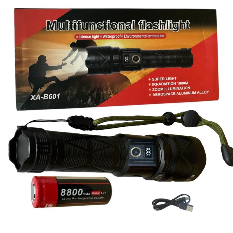Multifunctional flashlight 8800mAh ultra bright LED Powerful Flashlight Alloy Body 5 Lighting Modes Type-C Torch Light Tactical Flashlights Outdoor  Portable Lampu Terang 1