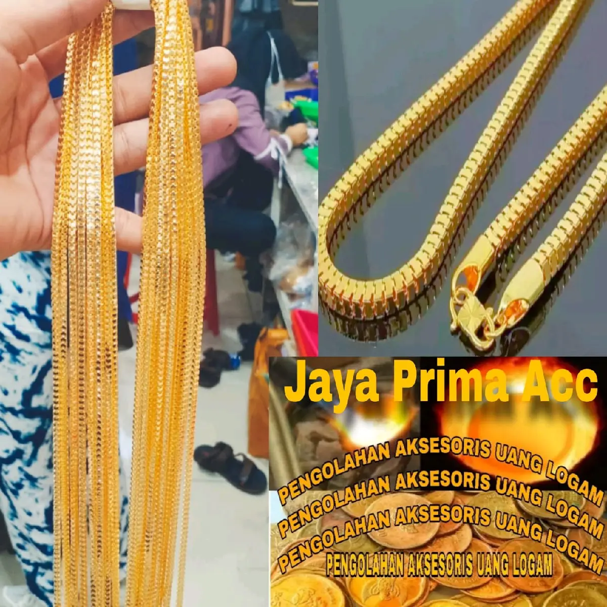 Kalung Melano Terbuat dari bahan Koin Logam 1991-1992 ANTI KARAT Gold