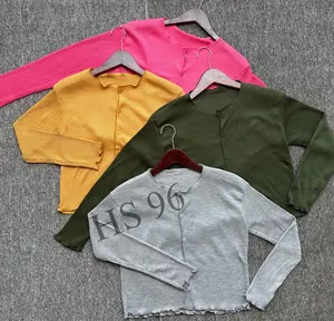 HS 02 Cardigan standar polos rajut  wafle lengan panjang/cardigan rajut Atasan Wanita