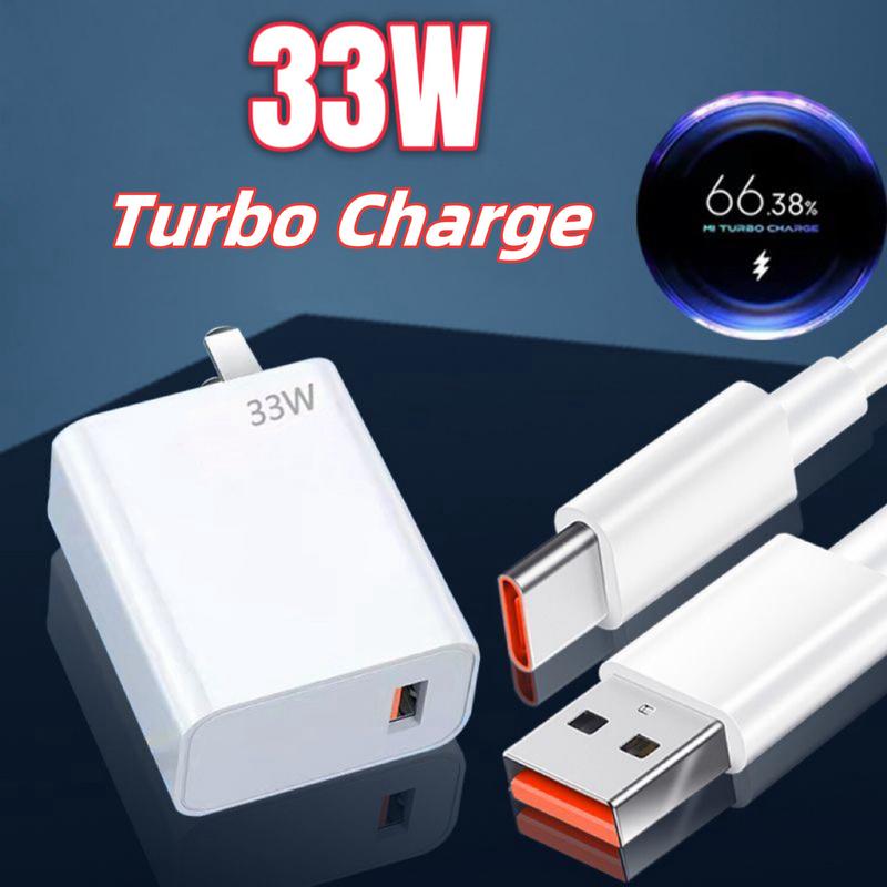 Original Xiaomi Charger 33W Fast Charging Adapter Turbo Charger + 6A Type-C…