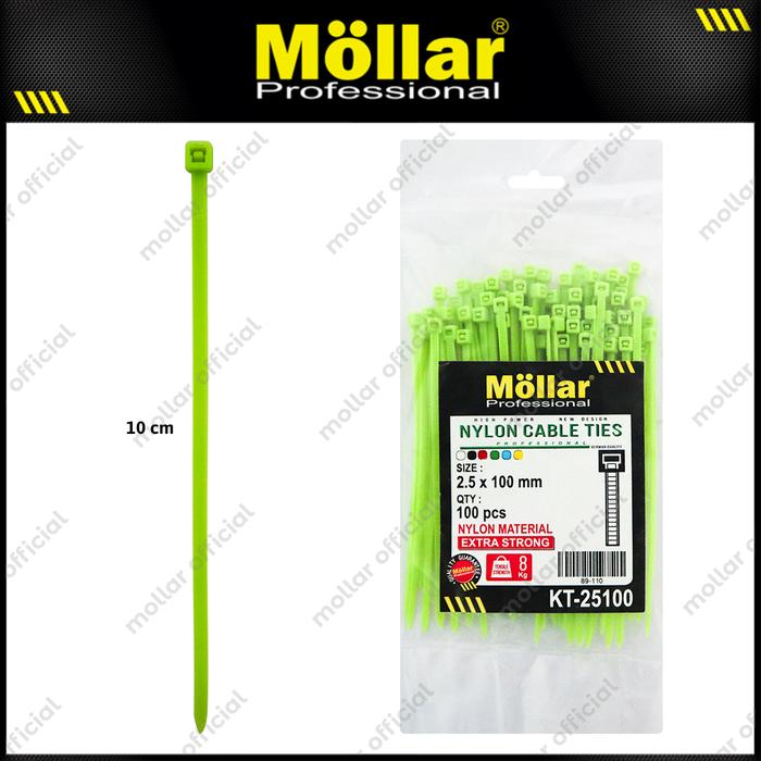 Gambar MOLLAR 89-115 Kabel Ties Hijau 2.5 x 100 mm Nylon Cable Tie - 100 pcs - 93-175 dari Mollar Kota Cirebon Tokopedia