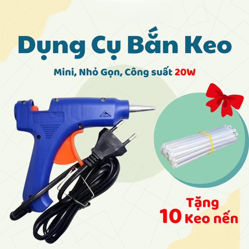   Tặng 10 Keo Nến  Dụng Cụ Bắn Keo Nến Silicon Máy Keo Nến 20W Mini Làm Đồ Handmade Trang Trí Tiện Ích 