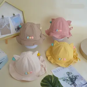 (4-12 Bulan) Topi Bucket Hat Anak Karakter Kring Kring Flufy Tali Serut Premium Murah