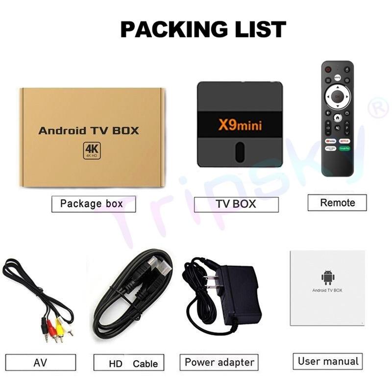 Product Introduction of STB Android 9 Smart TV Box Android X9 Mini Voice Remote Ram 2GB Rom 16GB 2/16 Unlock Full Channel TV Iflix Tanpa Bayar Bulanan GRATIS Amlogic S905W Quad Core Bluetooth 110