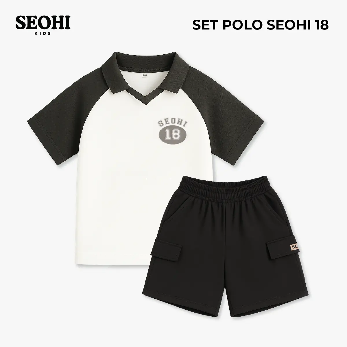 Set Polo SEOHI 18 chất cotton cho trẻ em đủ size cho bé 13-36kg (Mã SPL2502)
