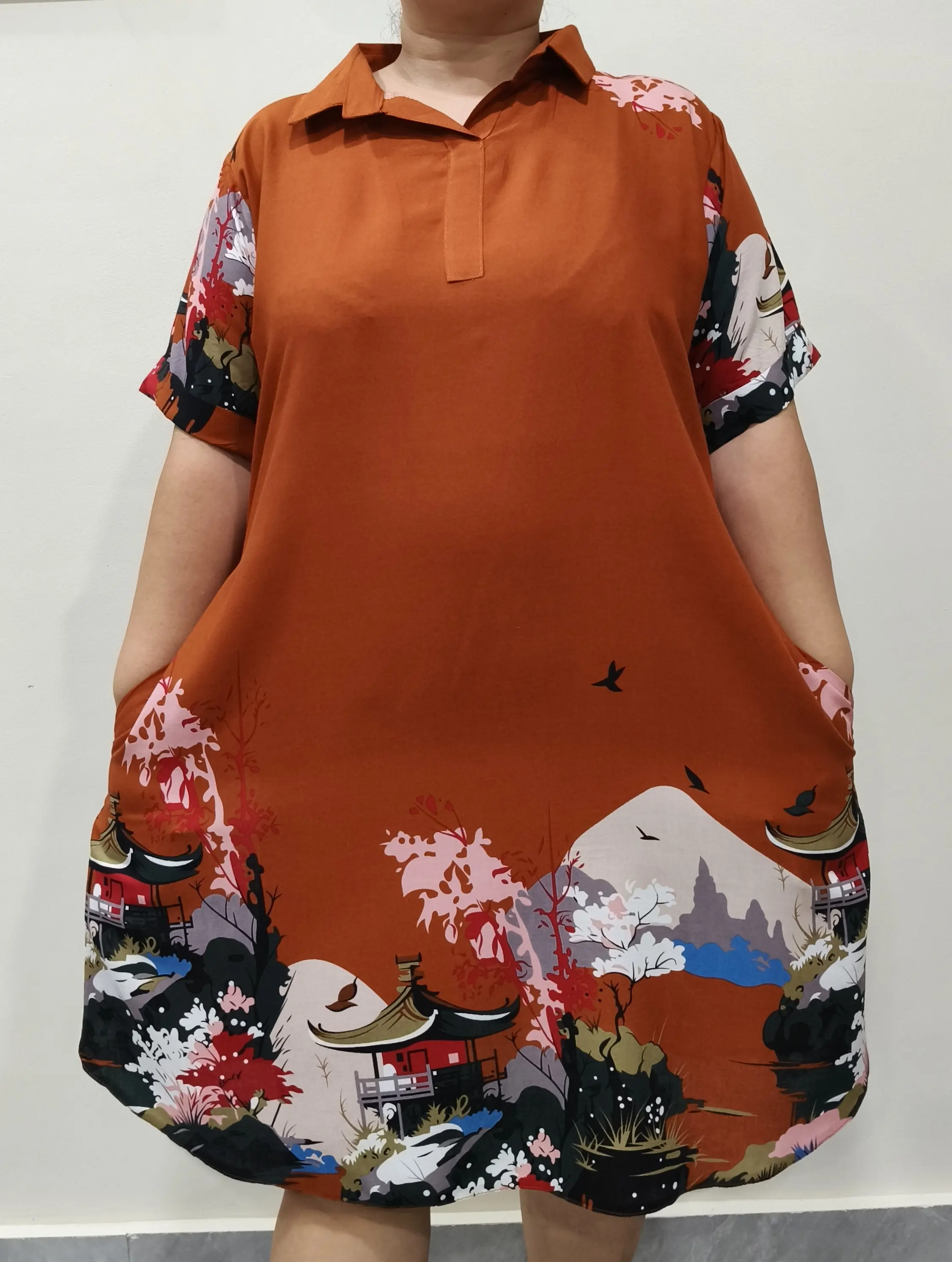 Bella Polo Dress for Plus Size, XL to 3XL Womenswear Challis Fabric
