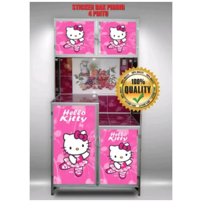 STIKER RAK PIRING 4 PINTU MOTIF KARAKTER Sticker 0