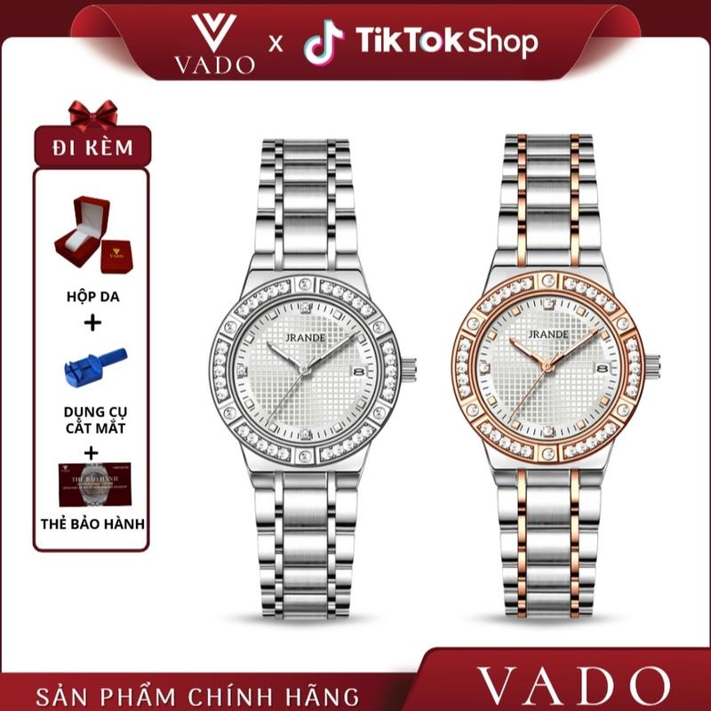   VD - DHJ9775J  Đồng Hồ Nữ sang chảnh Mặt Tròn Mặt Đính Viền Đá Sang Trọng  Dây Kim Loại - DHJ9775 JRANDE 