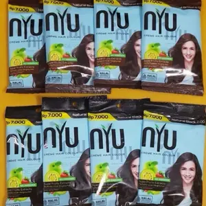NYU HAIR COLOUR SACHET 20GR - Pewarna Rambut Nyu Black Brown Cat Extract Noni