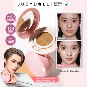 Judydoll Pink Matte Cushion SPF50+ PA+++ (High coverage, ringan, minim oksidasi, cocok untuk kulit berjerawat) easy application, flawless finish, tahan lama