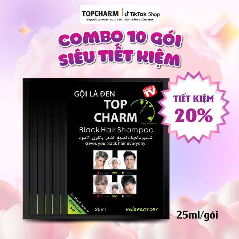  TOPCHARM Dầu Gội Nhân Sâm Phủ Bạc Tóc Gội Là Đen Gội Là Nâu TOPCHARM - Phủ Bạc Đen Tóc Nâu Đổi Màu Tóc Nhuộm Tóc Dưỡng Tóc Serum 
