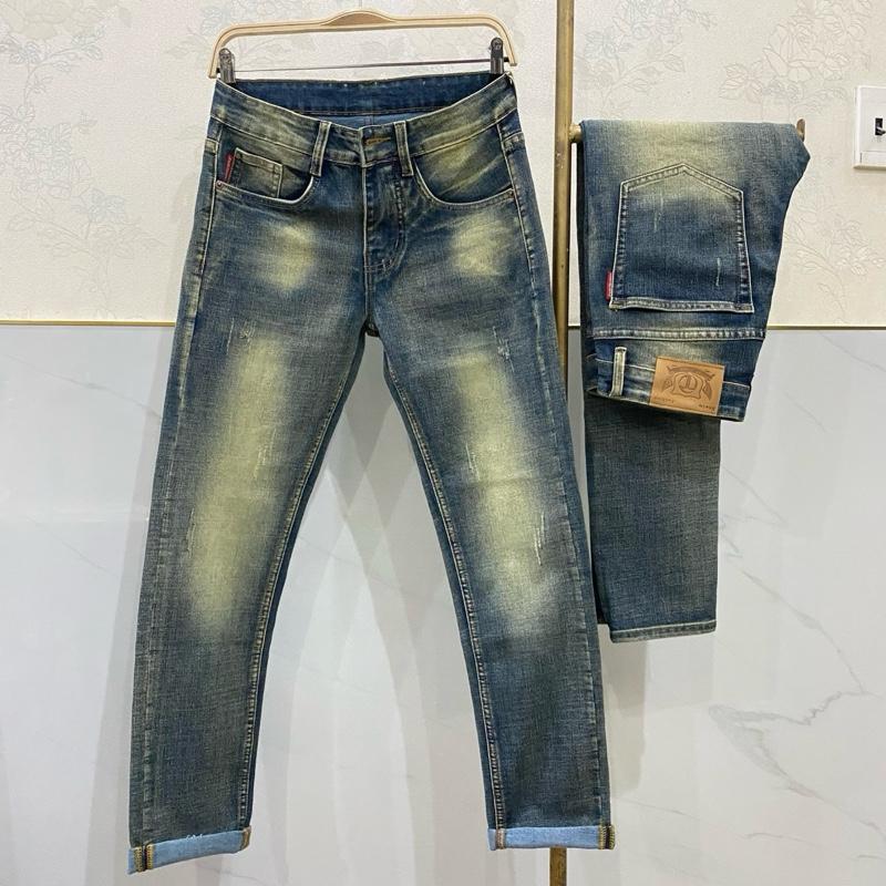 [Tiến Thịnh] Quần Jean Nam Dài Co Giãn D27 Xanh Lam Ánh Đồng -  Menswear Pants Có Túi - Chất jean Mềm - form slimfit - quần jean nam Cotton