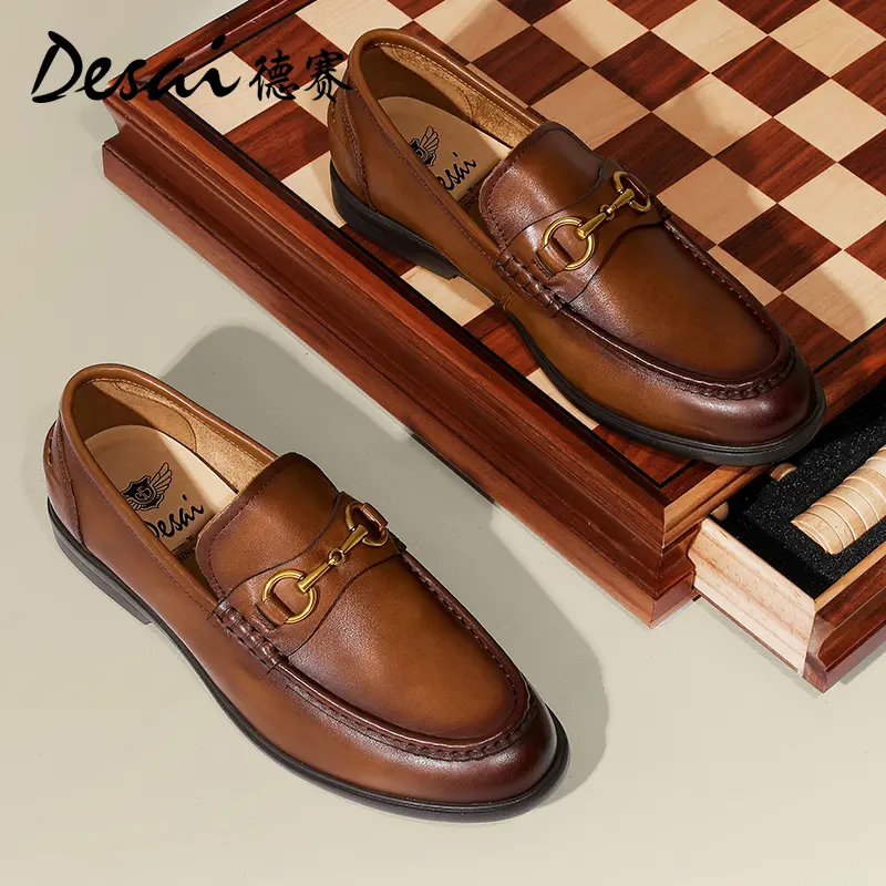 DS1302 Desai Men Shoes Loafers spring and summer leather shoes one step on dress shoes for men