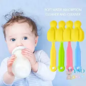 sikat sponge dot empeng / sponge pembersih nipple dot botol susu dan empeng bayi