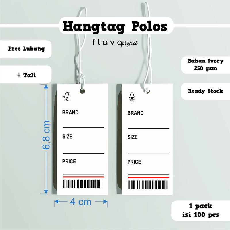 Hangtag polos - Bandrol harga - Label harga polos READY STOK 0