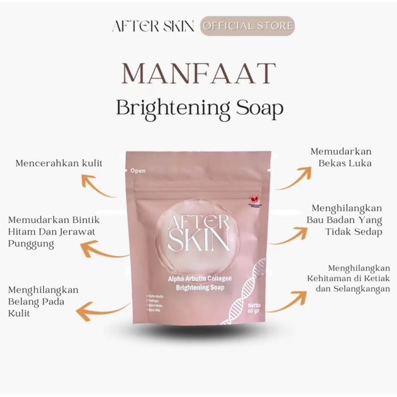 ( BELI 2 GRATIS 1 )AFTER SKIN ALPHA ARBUTIN COLLAGEN BRIGHTENING BODY WASH BAR SOAP 60GR SABUN MANDI PENCERAH PEMUTIH Hand Mencerahkan Lightening Cair Tangan 2