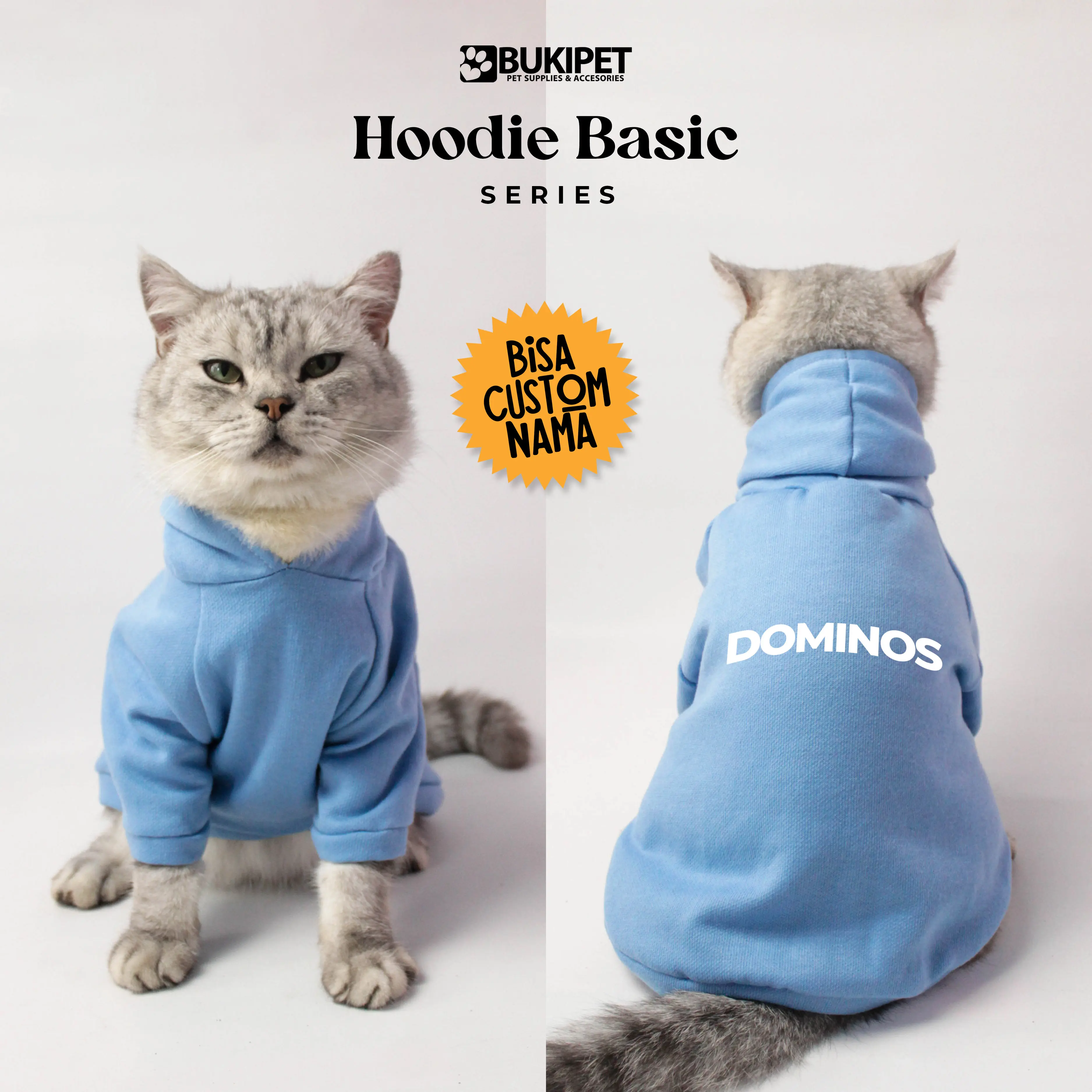baju kucing lucu gemoy aksesoris hewan peliharaan - BUKIPET JUMPER HOODIE