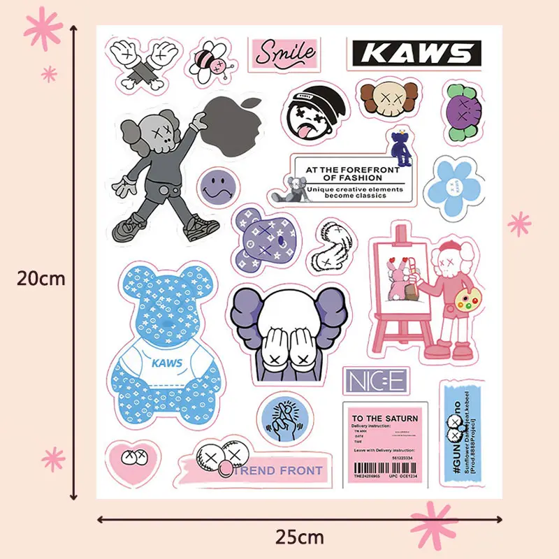 Stiker DIY Lucu Ala Korea Sticker Hot INS gaya Berperekat Waterproof sticker Handphone/Buku/Casing/Skateboard/Koper 1