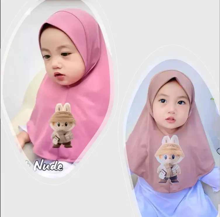 kerudung Labubu Anak perempuan Hijab anak instan Muslim 6