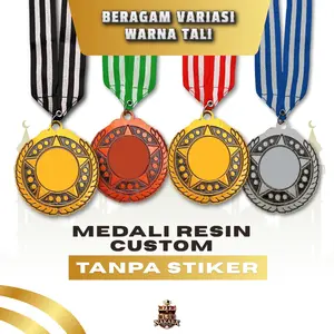 Medali Resin Tebal Motif Bintang Polos Plus Tali | Penghargaan | Kejuaraan | Lomba Olimpiade