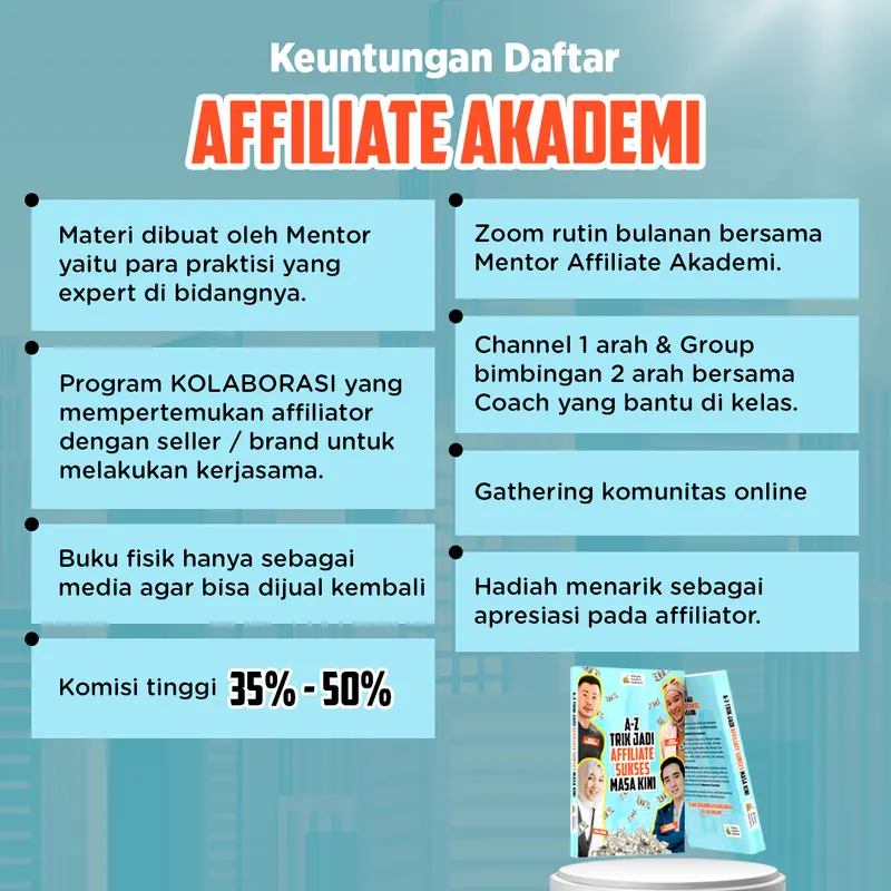 BUKU A-Z TRIK JADI AFFILIATE SUKSES MASA KINI By Affiliate Akademi (Koh Dennies, Fea Rini, Miss Konten, Yohan Agustian) Bonus Modul Vidio Kelas 5