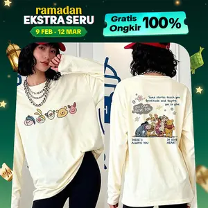 Oversize Clothes | Kaos Oversize Winnie The Pooh | Style Korea Lengan Panjang | Bahan Cotton