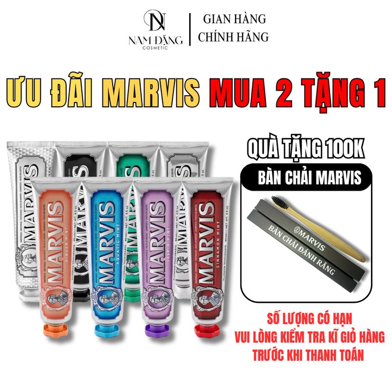 Kem đánh răng hỗ trợ Trắng Răng Marvis nhiều mùi hương
