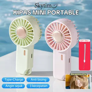Skytime Kipas Mini Lucu Angin Kencang 3 Level Kecepatan Tahan Lama Portable Fan F02