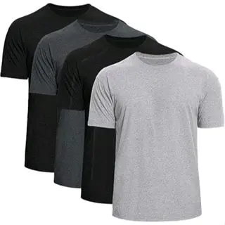 PAKET HEMAT 4 PCS OBLONG POLOS PRIA DEWASA/WANITA Atasan pria Baju Kaos Cowok Katun Combed Putih Hitam Lembut  Pendek