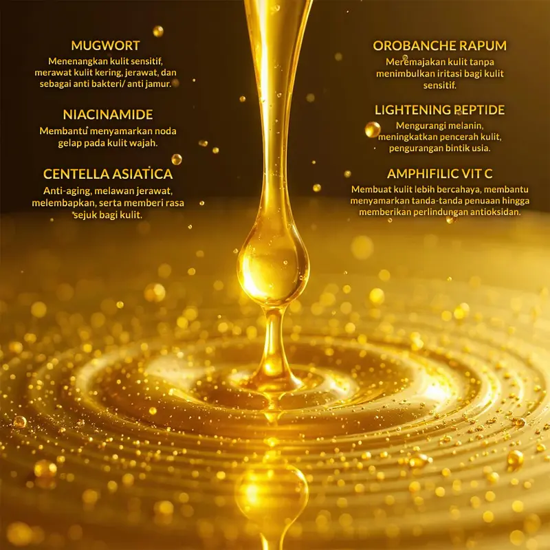 GLOW LIGHTENING SERUM ( Hidrasi Kulit Kering -  Normal ) Aging Extract Mencerahkan Wajah Pencerah Hitam Niacinamide Perawatan Vitamin 1