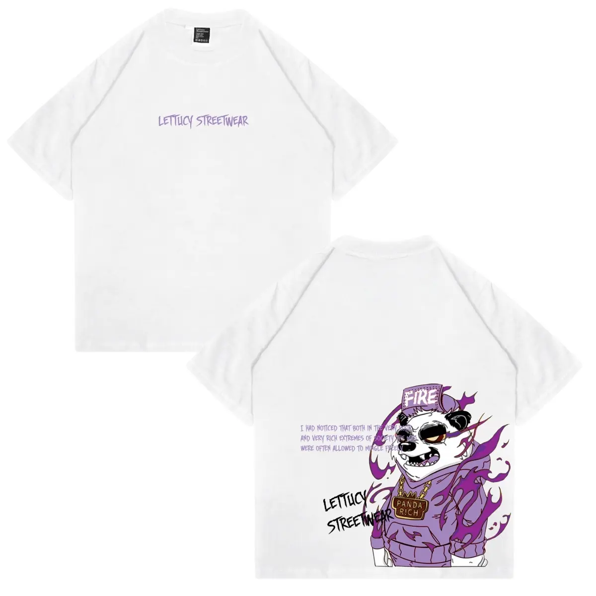 Lettucy T-shirt Streetwear | Kaos Lengan Pendek Kaos baju distro | Kaos Panda Rich cotton combed 24s unisex pria wanita