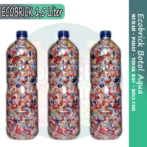 Ecobrick Ciamis Ecobrik Ekobrik Botol Aqua Lemineral Le Minerale 1500 ml Berat 550 gram Padat Bersih