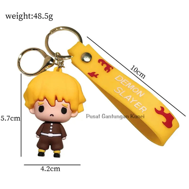 Gantungan Kunci Karakter Lucu Gemoy Demon Slayer Kartun Anime Tas HP Tali Kunci Hadiah Souvenir keychain y2k backpack 3