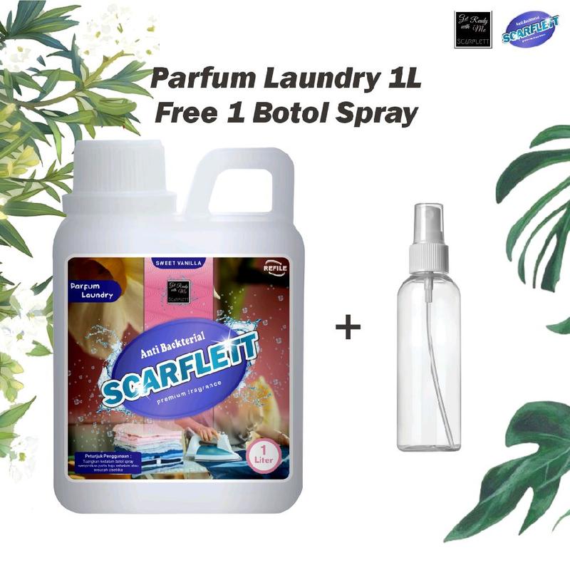 Parfum Loundry Premium Scarflett Tahan Lama 25 varian 1 Liter FREE BOTOL SPRAY JUMBO 300ML Blue Pink 5