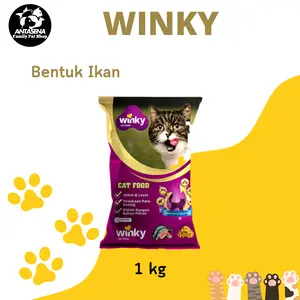 Winky cat food dry food makanan kucing Repack 1 kg