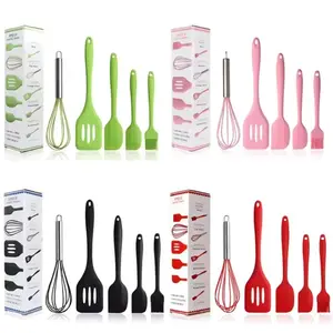 Set Spatula Peralatan Masak Silikon Non Stick Cooking Tools Isi 5pcs | baking cooking set | anti meleleh