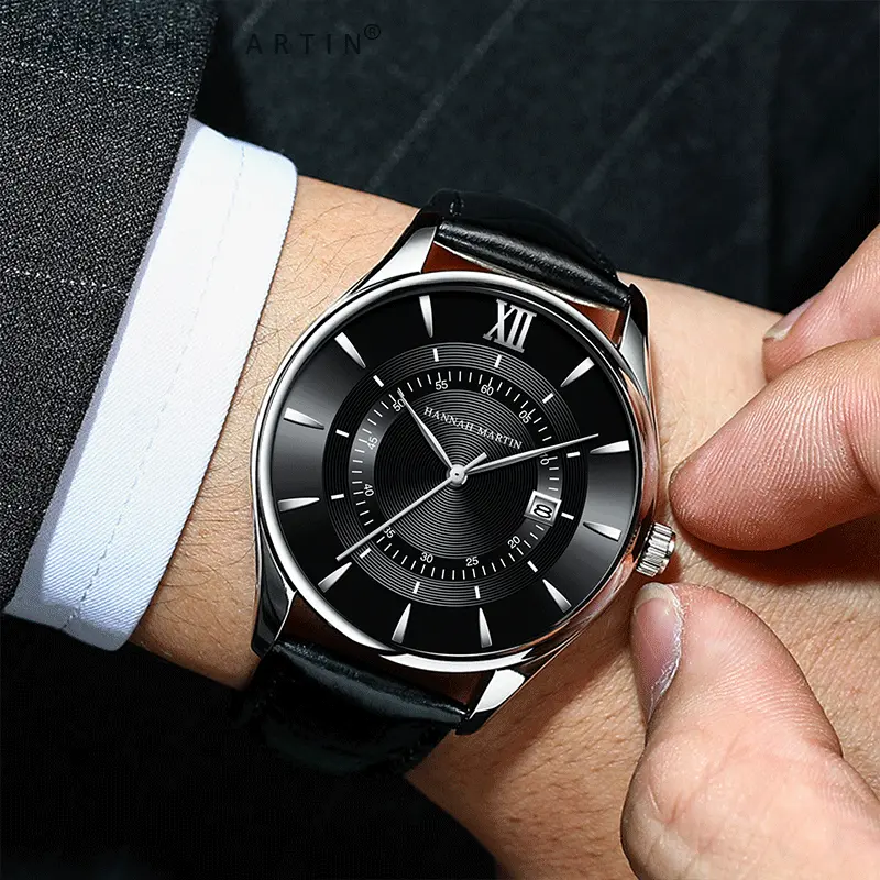 HANNAH MARTIN  1231 Jam Tangan Pria 100% Original Model Terbaru Keren Quartz COWOK Kulit Anti Air Men Watch COD Laki Arloji Men Watch kado laku promo diskon elegan watches gift ulang tahun 4