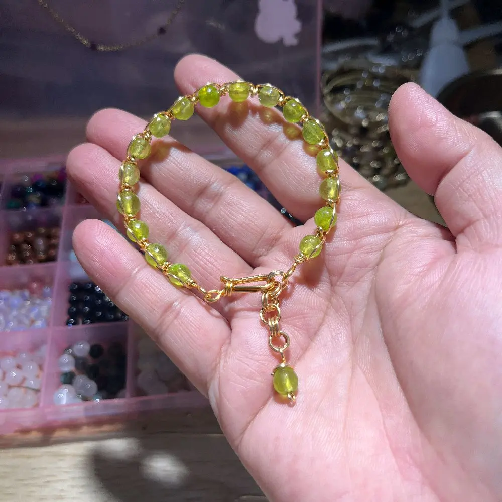 Bangle Alana full natural stone (peridot)