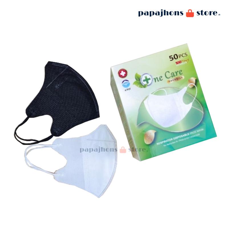 Product Introduction of Masker Duckbill One Care Filtrasi Debu Dan Virus - 100 Pcs Hitam Putih Abu-abu Pengait 6