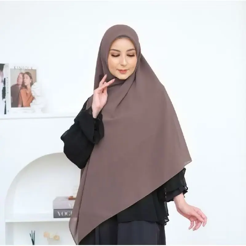 DIANA-Hijab Syari Zipper Instan Jilbab Segiempat Kerudung Segi empat Hijab Segi Empat 2 Layer Khimar Wanita Bahan Ceruty Baby Doll Premium ootd Hijab Style Muslim Ceruty segitiga  syar'i 5
