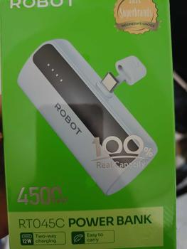 Product Review of ROBOT RT045L / RT045C Powerbank Mini Real Capacity 4500mah Port Lightning & Type-C Smart Power bank Built-in Cable from A**c 0